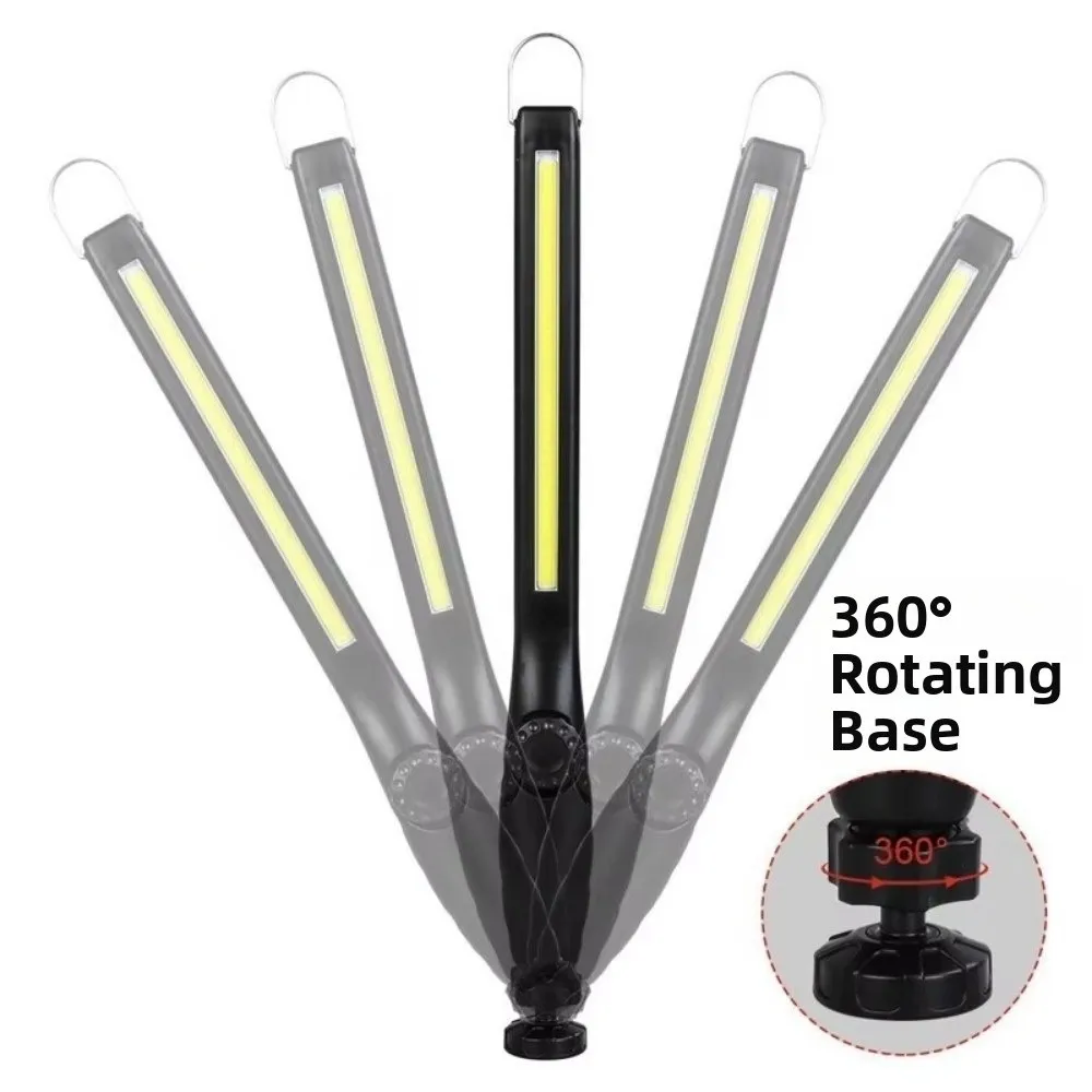 Torch USB Rechargeable LED Work Light 360°Rotation Base Bright Flashlight Hook Design With Magnet Emergency Lamp Camping