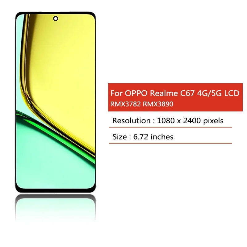 6.72''inch 120Hz For Oppo Realme C67 4G LCD RMX3890 Display Screen Touch Panel Digitizer C67 5G Display With Frame