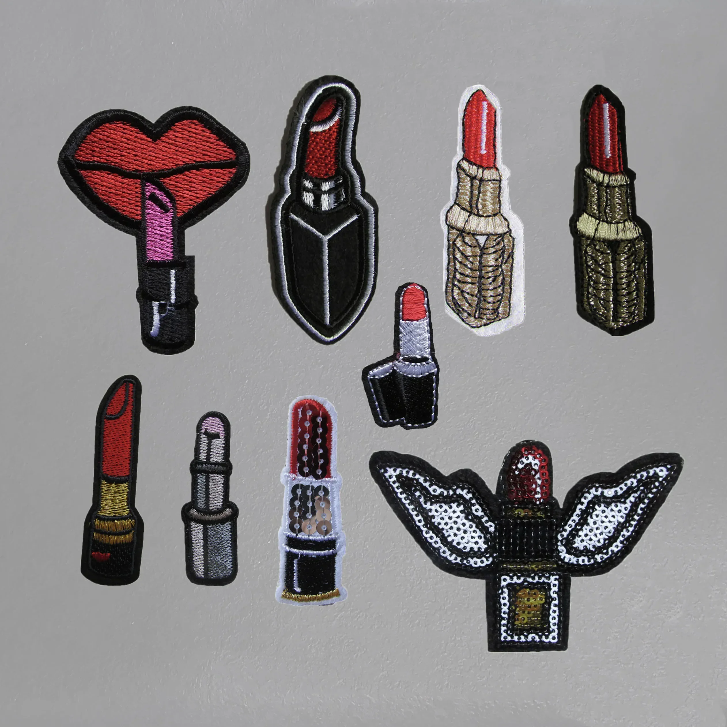 high quality sequins lipstick badge hot melt adhesive ironing bag clothing sewing DIY Excipients Accessories Banner patch