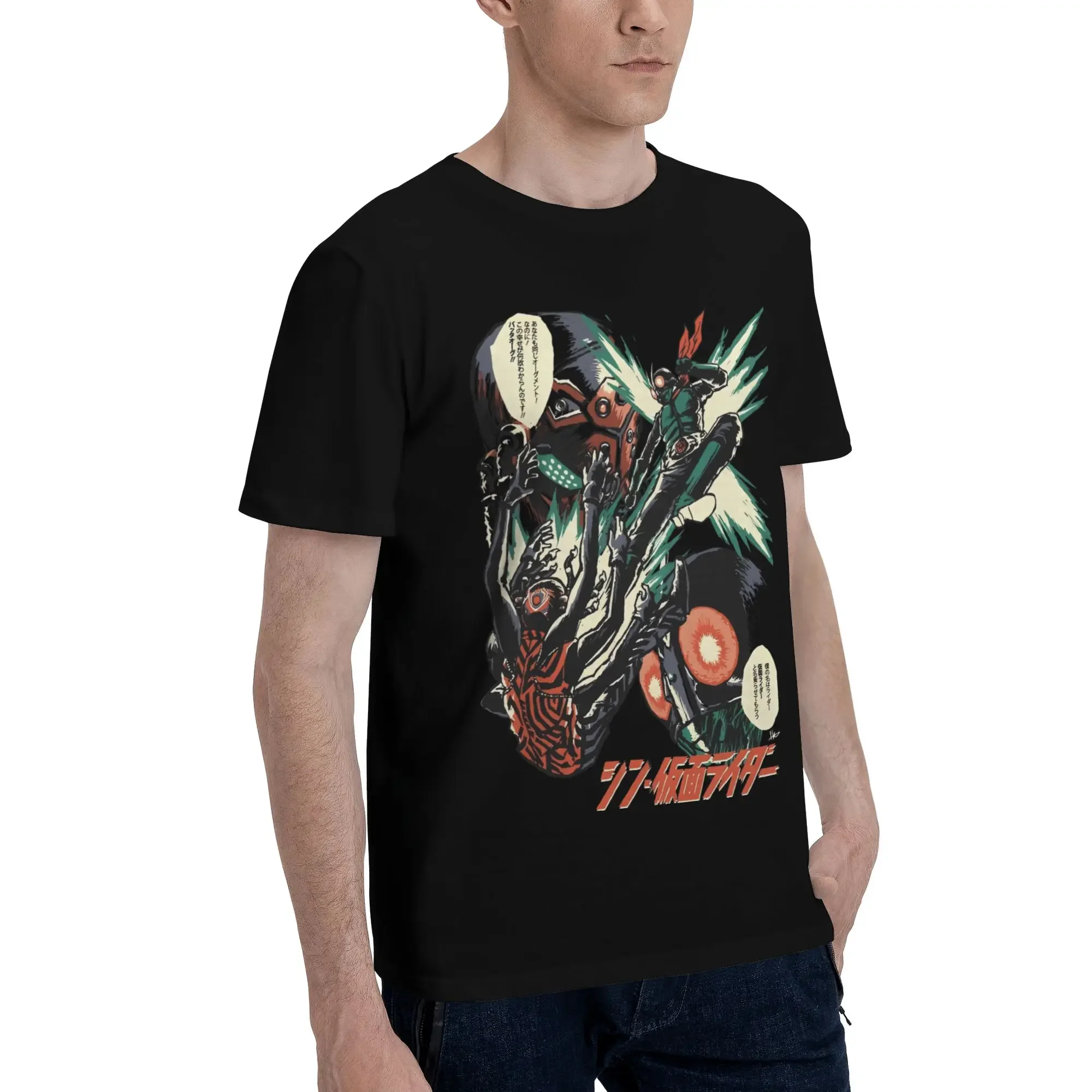 Bandai Batta X Aug   Shin Kamen Rider Men T-Shirt Clothes  Funny Tee Shirt Short Sleeve fugees Pure Cotton