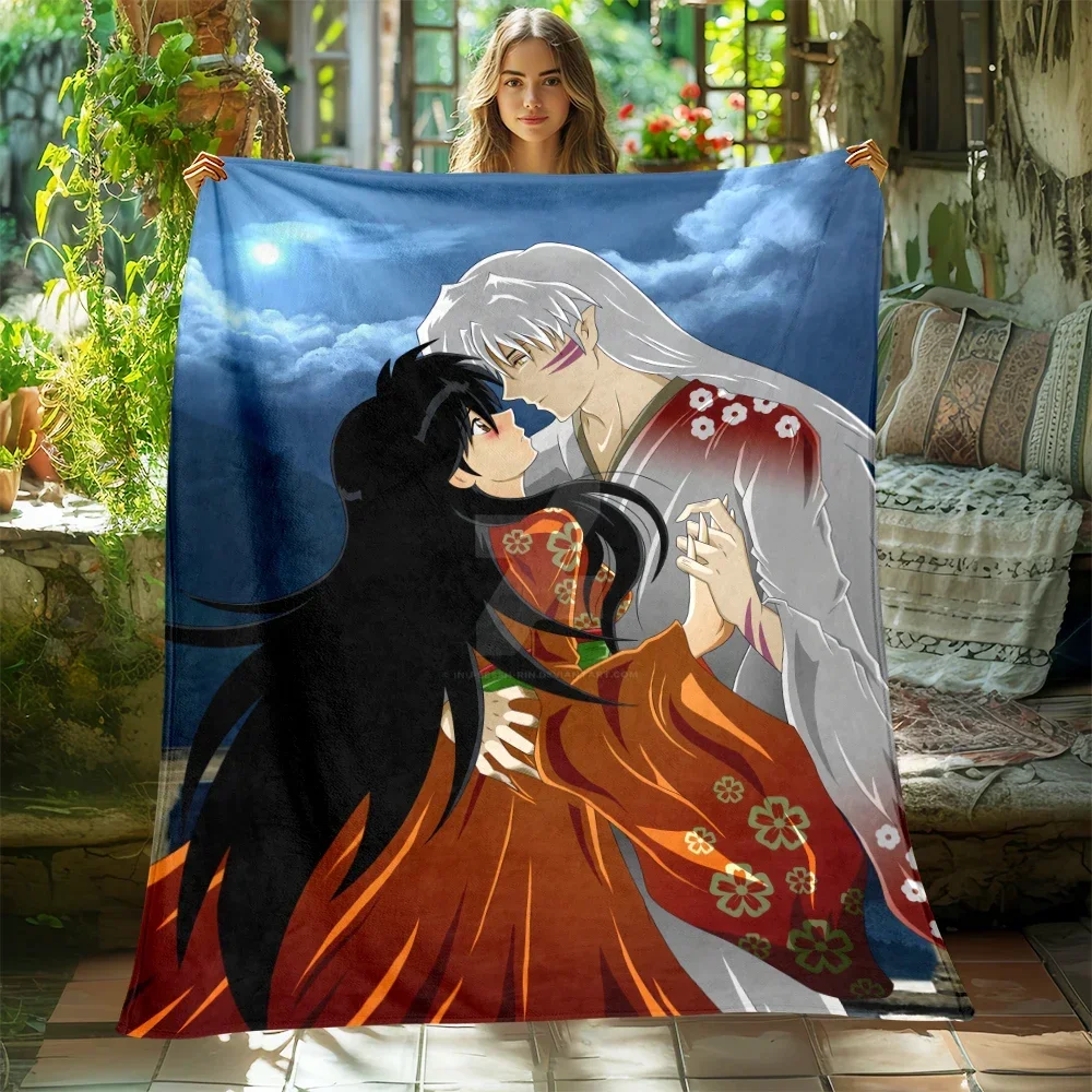 Inuyasha Cartoon Printing blanket Large Sofa Soft Warm Flannel Throw Blanket Camping,Outdoors,Picnic,Travel,Airplane Blanket.