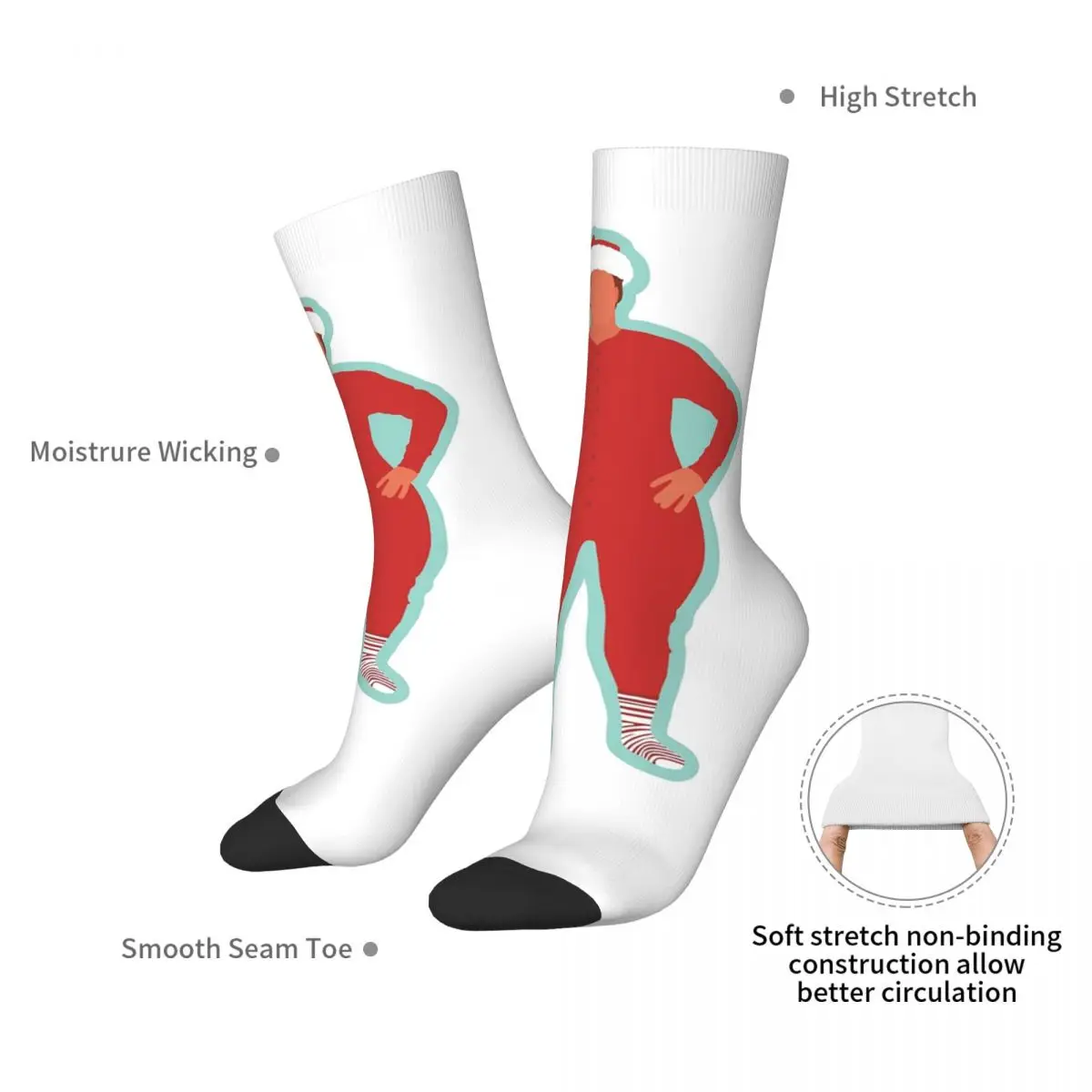 سانتا كلوز - جوارب تيم ألين جوارب هاراجوكو فائقة النعومة لجميع المواسم جوارب طويلة إكسسوارات لهدايا الرجل والمرأة