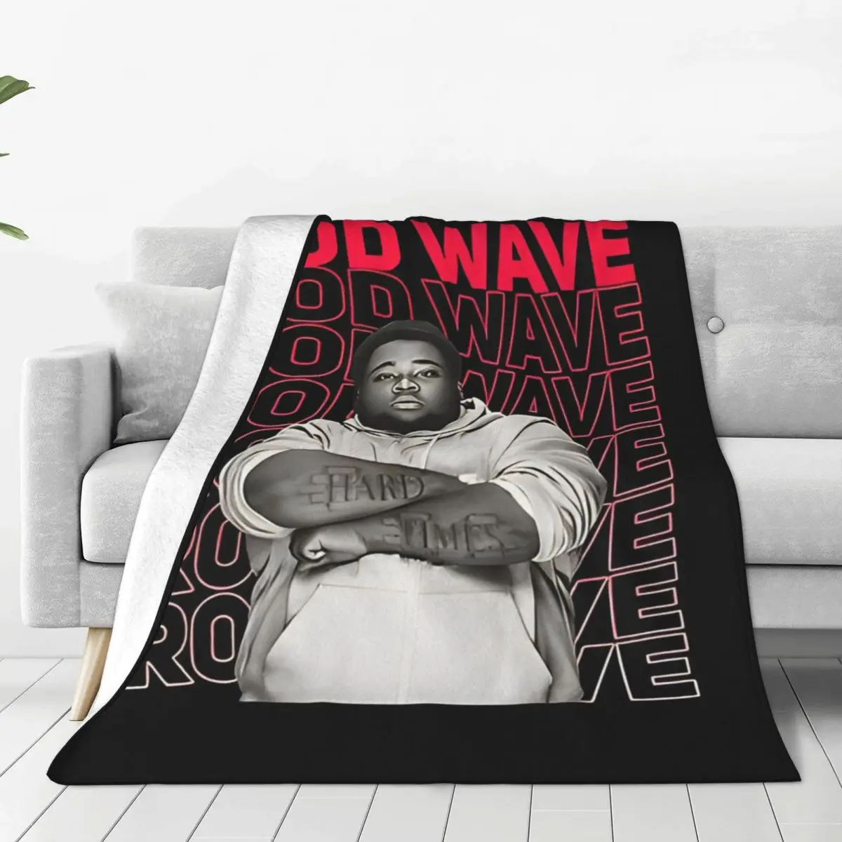 Warm Blankets Travel Office Rod Wave Throw Blanket Hip Hop Rapper Flannel Bedspread For Couch Chair Sofa Bed Graphic Sofa Cover