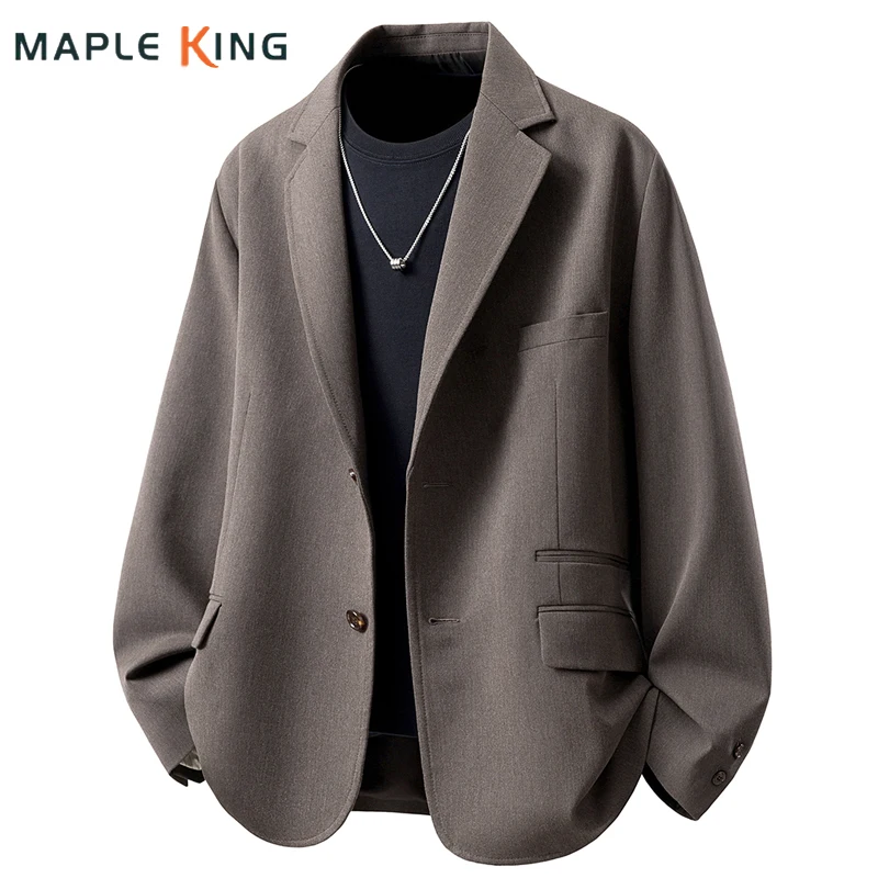 Vintage British Style Man Blazer Elegante Para Hombre Luxury Clothing Formal Uniform Oversized Suits Jacket Mens Coat Outwear