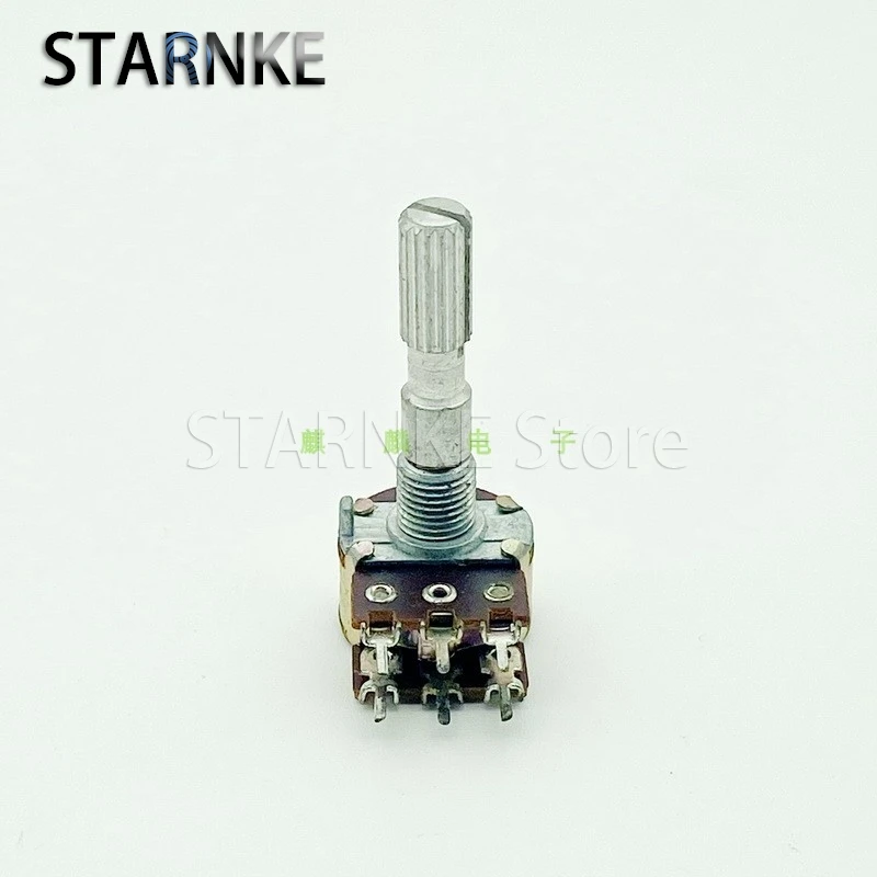 2 buah WTH148 16 tipe B50K B503 6-Pin Speaker ganda penguat Volume Audio potensiometer bunga panjang poros 30mm