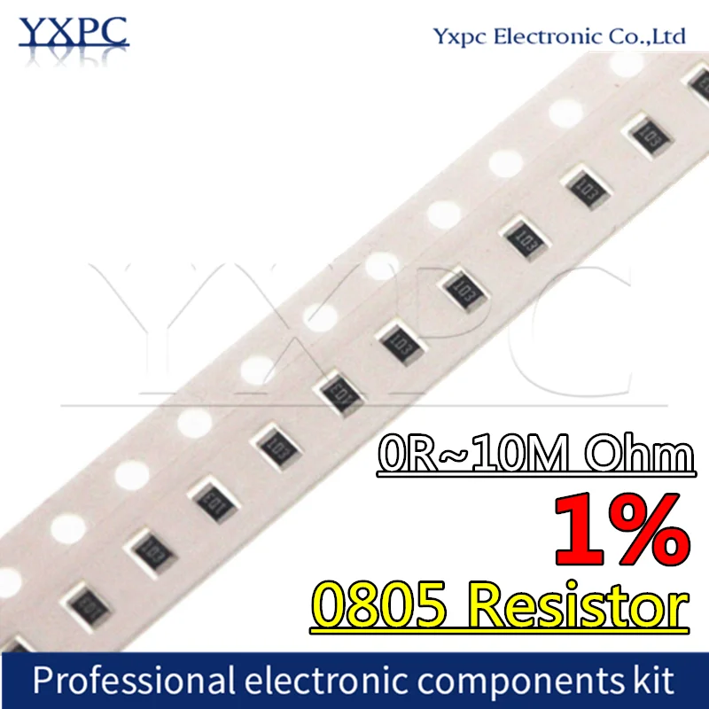 5000pcs 0805 SMD Resistor 0R ~10M 1% 1/8W 0 1 10 100 150 220 330 ohm 0R 1R 10R 100R 220R 330R 470R 1M 1K 2.2K 3.3K 4.7K 10K 100K