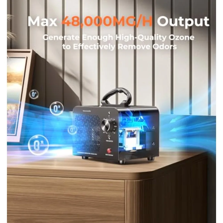 Ozongenerator, 48000 mg, hohe Kapazität, O3-Ionisator, Luftreiniger, Deodorant für den gewerblichen und industriellen Einsatz, effektive Geruchsentfernung