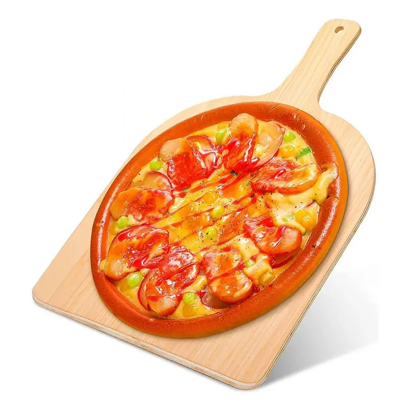 Pizza Cutting Board Durable & Space Saving Natural Large Wooden Pizza Peel With Durable Construction For Lifting Pizzas Breads