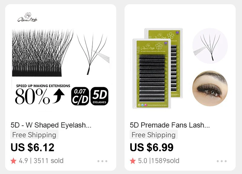GLAMLASH 4D5D W Shape Lash Clover Bloom Handmade Premade Volume Fans W Eyelash Extensions Natural Soft Individual Lashes