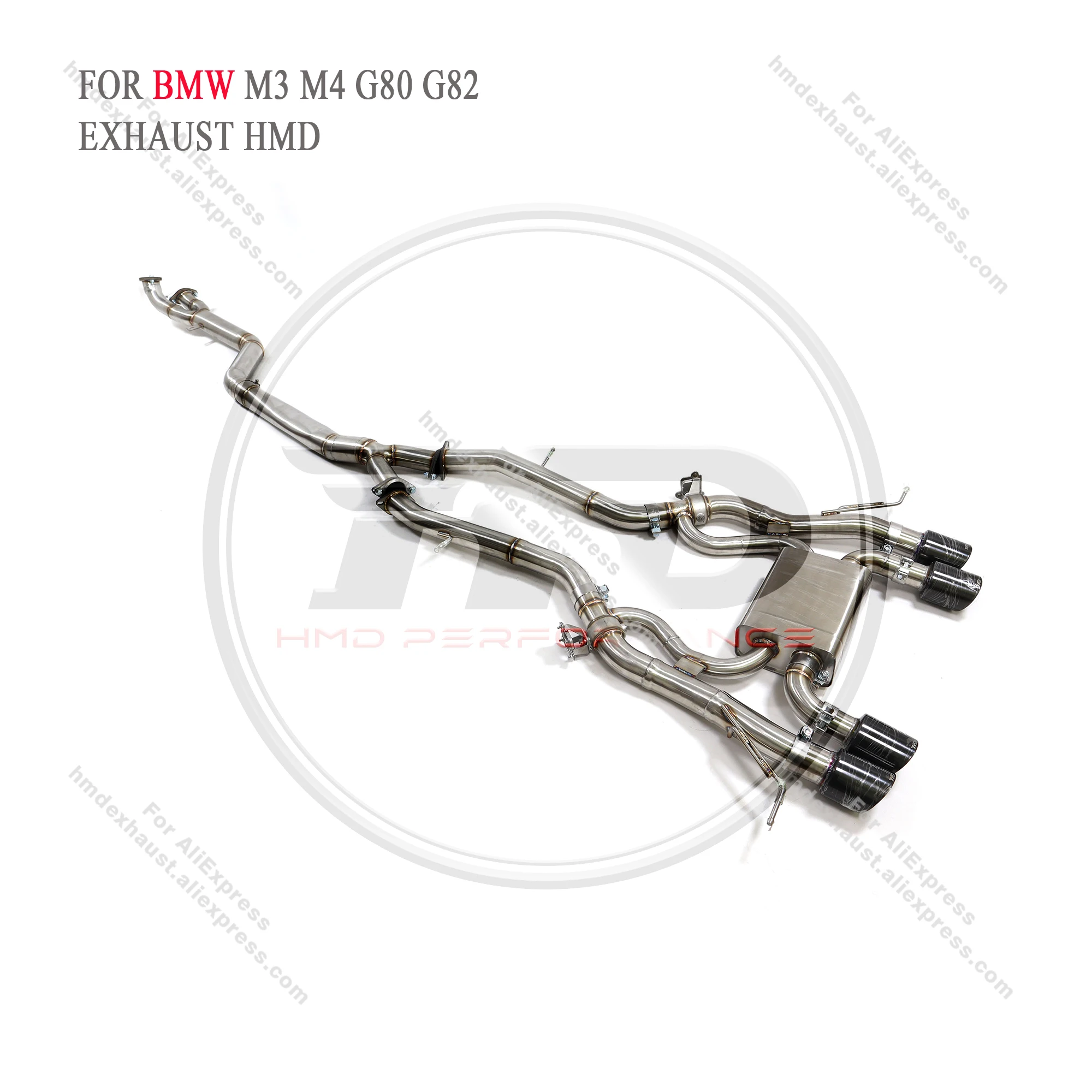 

HMD Stainless Steel Exhaust System Performance Catback For BMW M3 M4 G80 G82 Valve Muffler With Single Middle Pipe