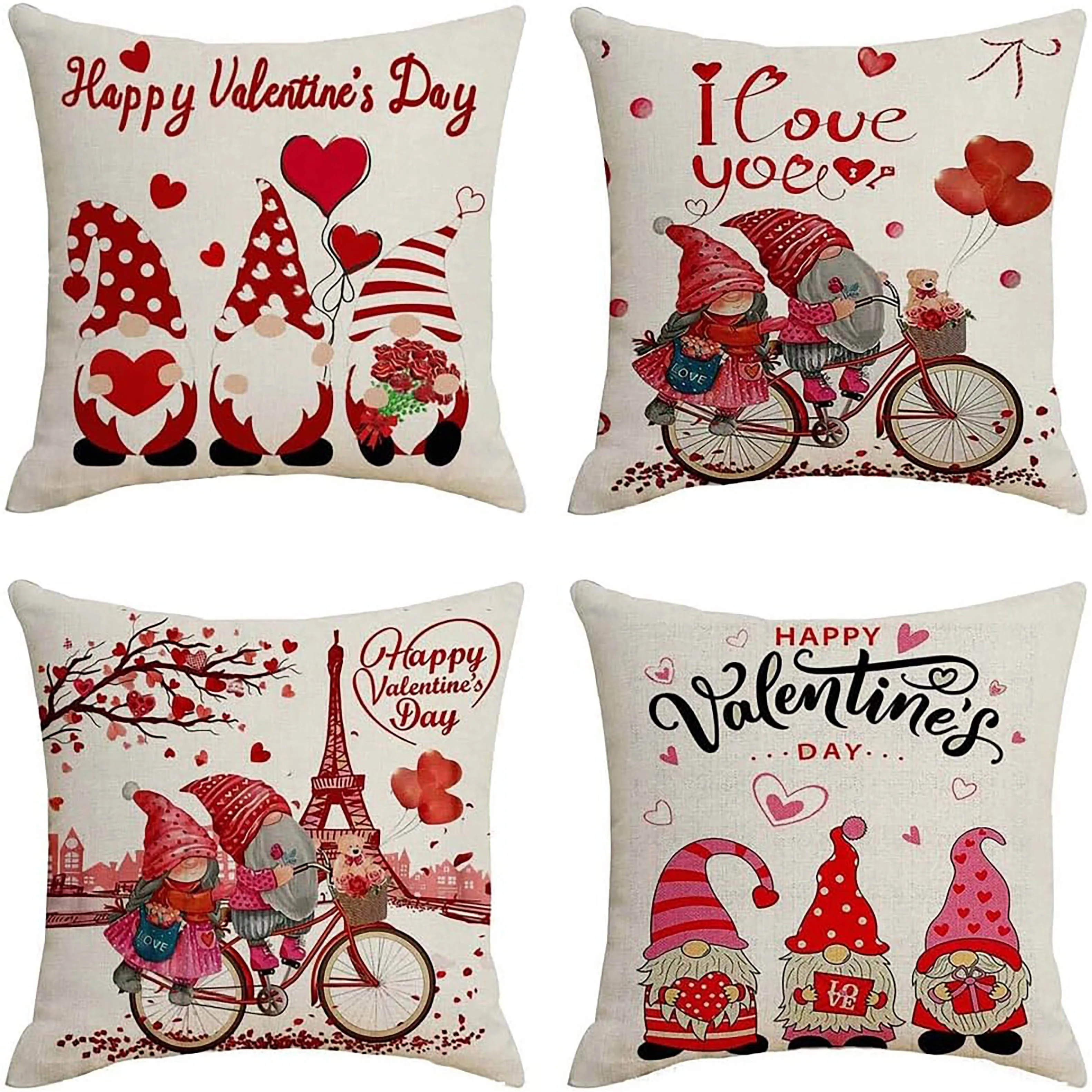 

1/4 шт. наволочки с гномами на День святого Валентина: очаровательный дизайн для романтического сенсорного дивана, наволочка для украшения дома и спальни