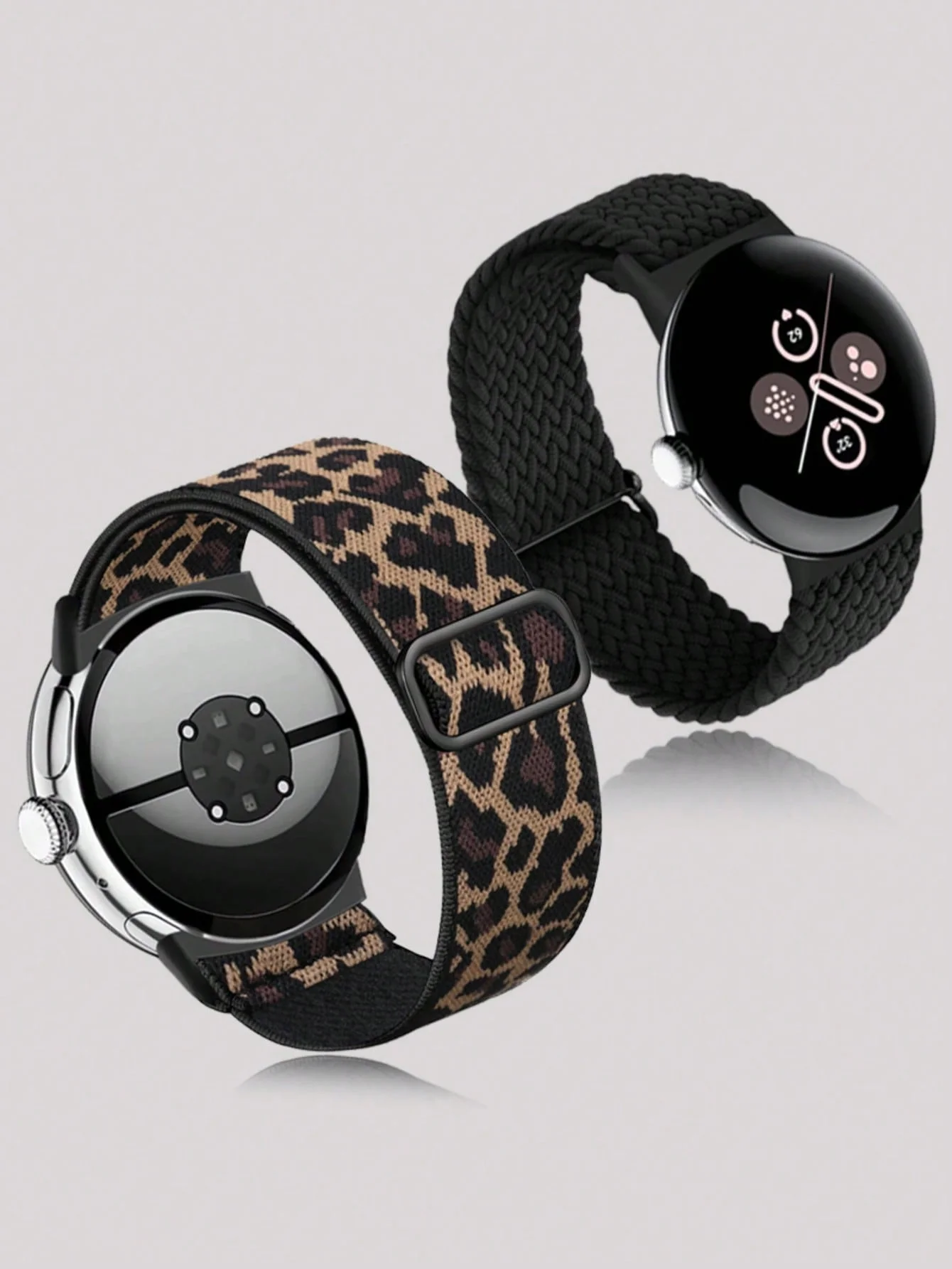 2 peças de pulseira Solo Loop trançada para Google Pixel 3 4 2, acessórios para smartwatch, pulseira elástica ajustável de nylon para Pixel Watch