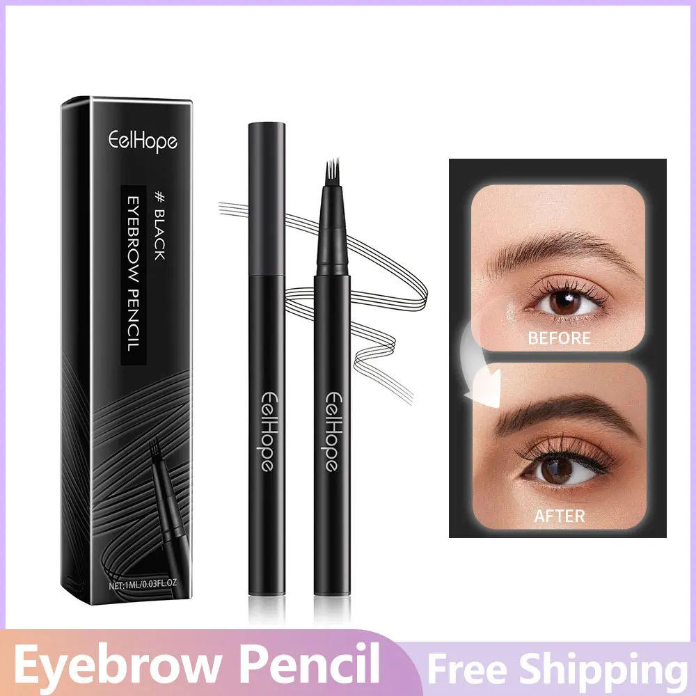 4 Forks Eyebrow Pencil Waterproof Long Lasting Natural Black 5pcs/set Women Eyes Cosmetics Liquid Eye Brows Pen Female Makeup