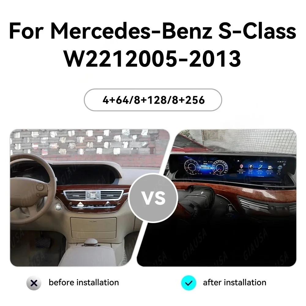 

Long Screen Car Radio For Mercedes Benz S Class W221 CL W216 2005-2013 Car Multimedia Video Player GPS Navigation Carplay Unit