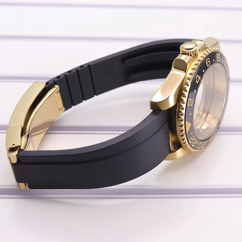 40-mm-Uhrengehäuse, NH35-Gummiarmband für NH35, NH36, NH34/38, Miyota8215, ETA2824-Uhrwerk, GMT-Sub-Gehäuse, 120-Klick-Lünette mit einseitiger Drehfunktion. – Detail 9