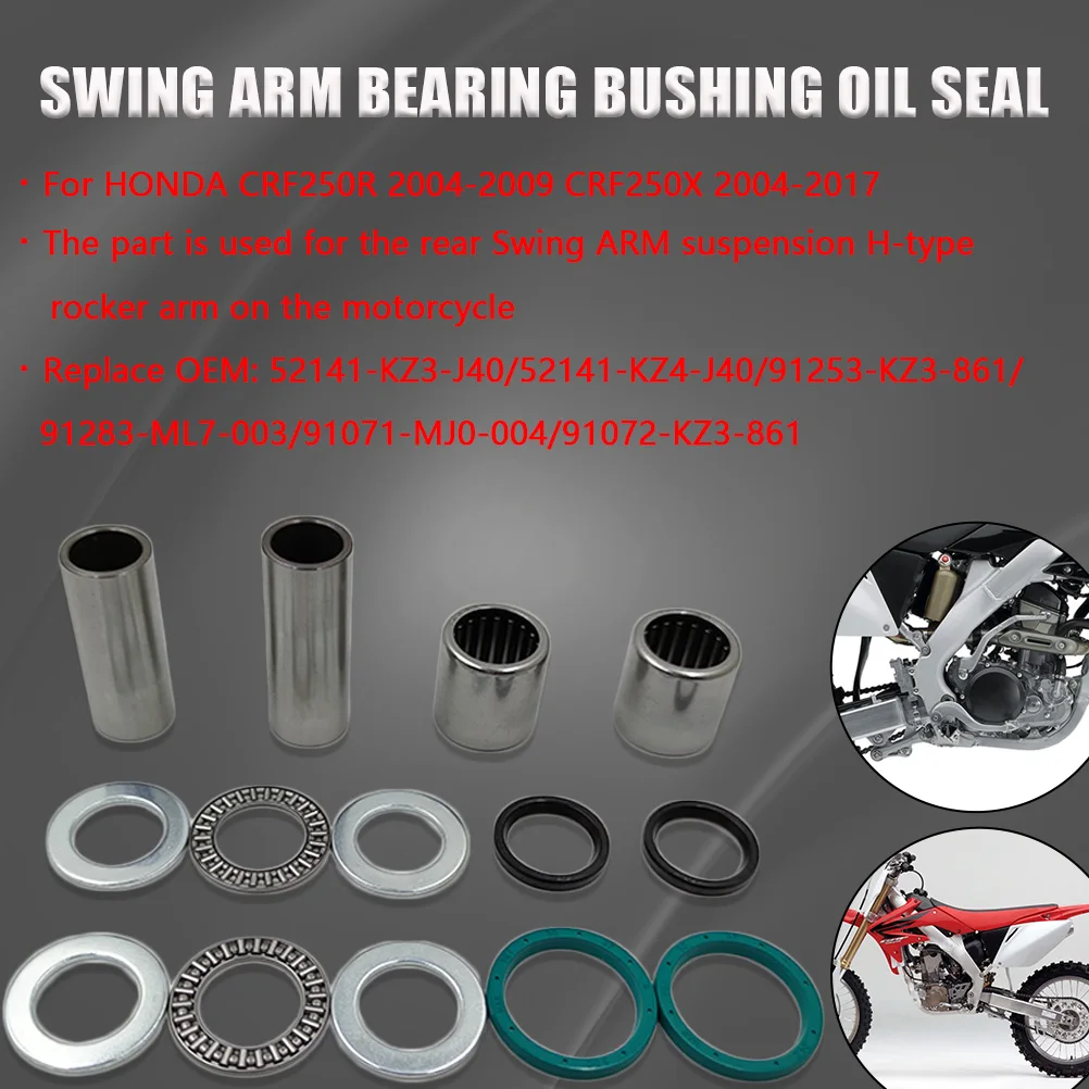 Motorrad Für HONDA CRF250R 2004-2009 CRF250X 2004-2017 Schaukel ARM Nadellager Öl Dichtung Buchse Schwinge wartung
