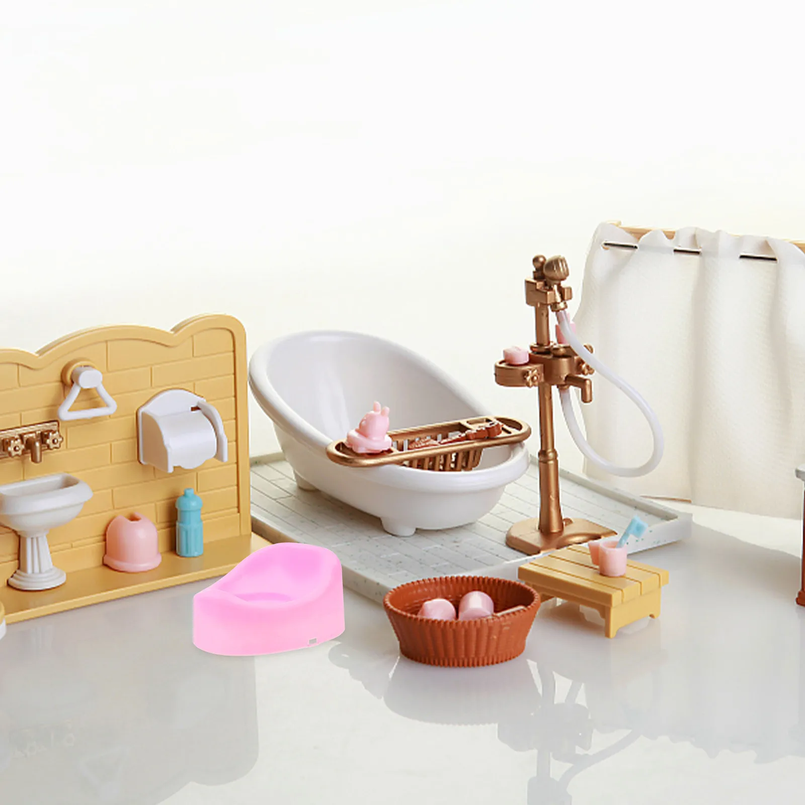 

10Pcs Baby Potty Mini Toilet Plastic Dollhouse Furniture Accessories Realistic Mini Bathroom Decor Pretend Play Miniature Toilet
