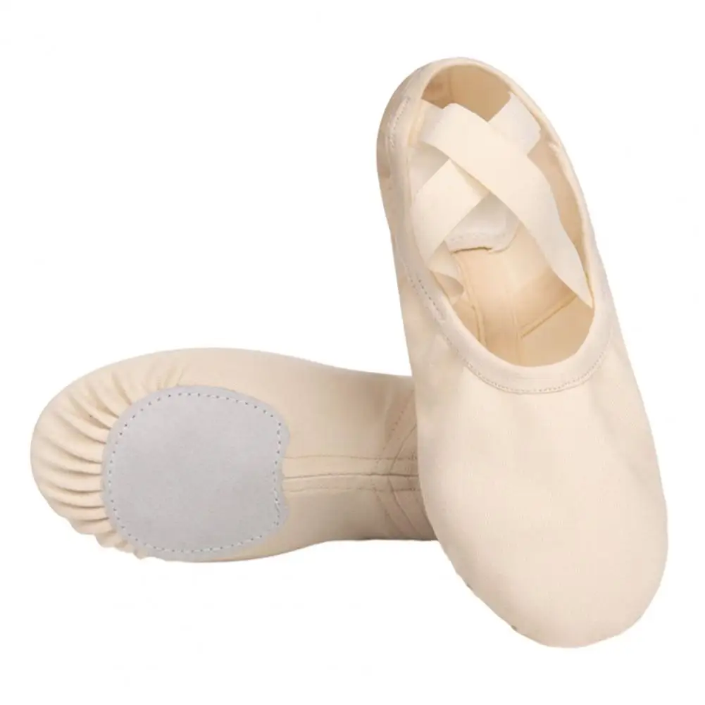 1 Pair Girls Ballet Shoes Full Stretch Fabric Dance Shoes Soft Breathable Wear Resistant Lightweight Toddler Dance Slippers Shoe