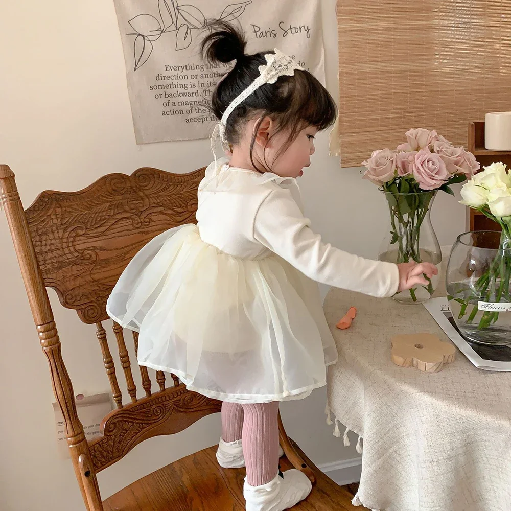 Vestido de fiesta de cumpleaños de manga larga para bebé, traje de princesa, vestidos de bautizo