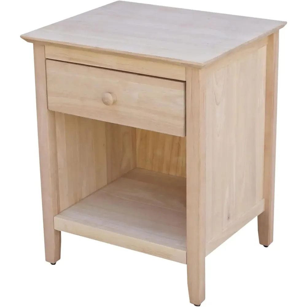 IC International Concepts Table de chevet de 23,5 po de hauteur avec 1 tiroir pour chambre à coucher/salon, Parawood robuste/solide/durable/éco-amoucable, Trad
