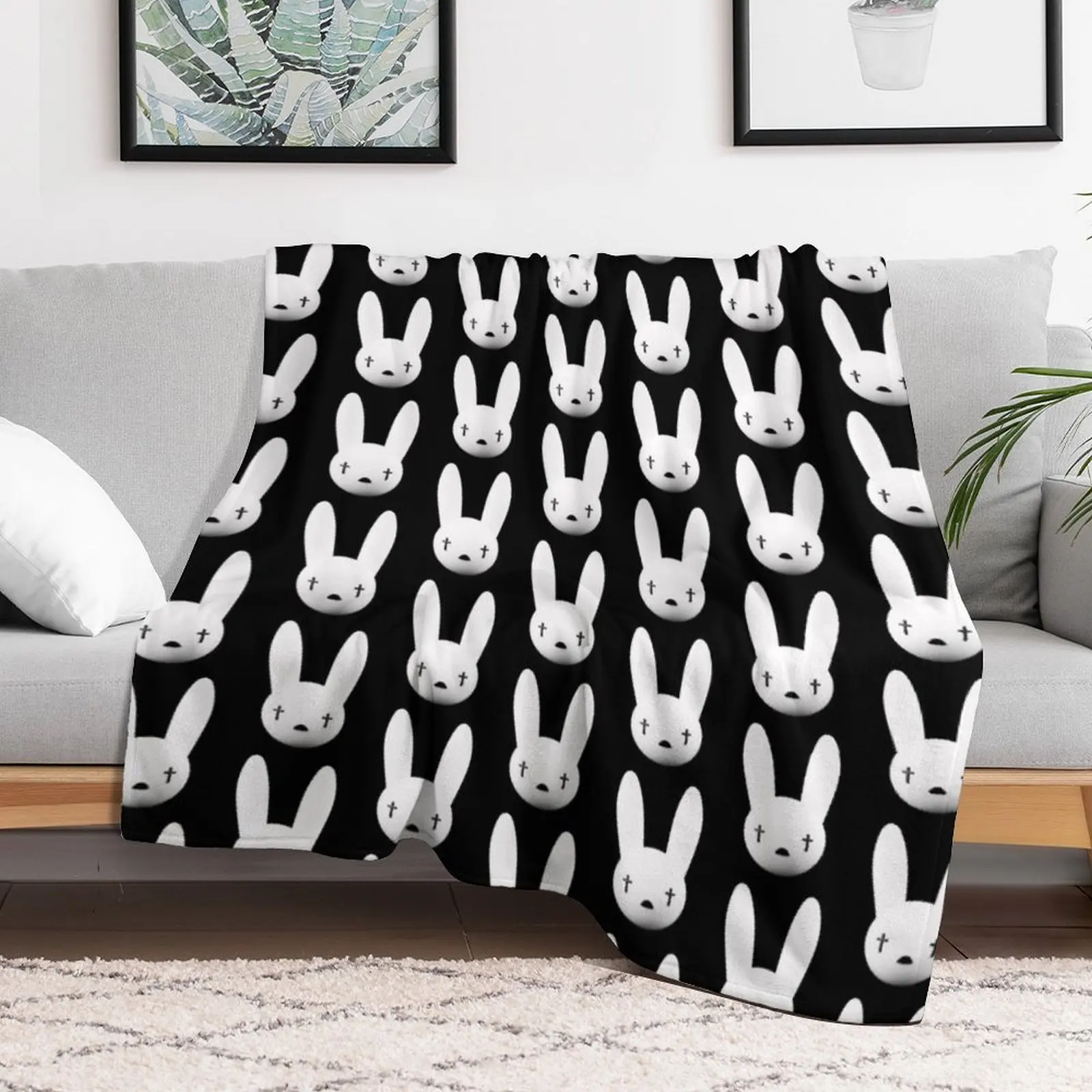 bad bunny logo oasis tour 2019 2020 budiyanto Throw Blanket Kid'S Flannel Fabric Beautifuls Quilt Blankets