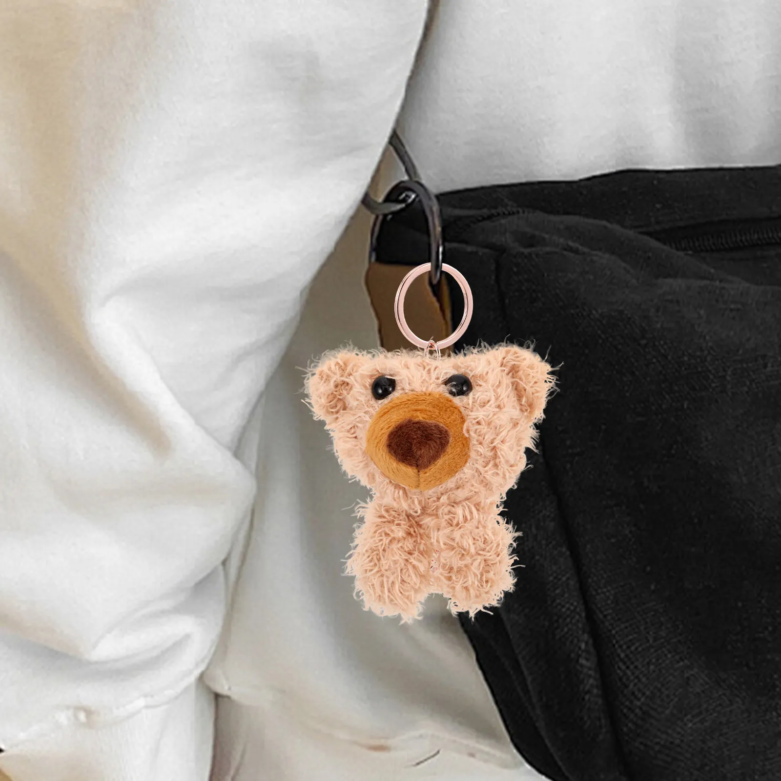 6Pcs Delicate Bear Head Brooches Comfortable Fabric Clothing Accessories for Outfits Bags DIY Sewing Decoration Crafts