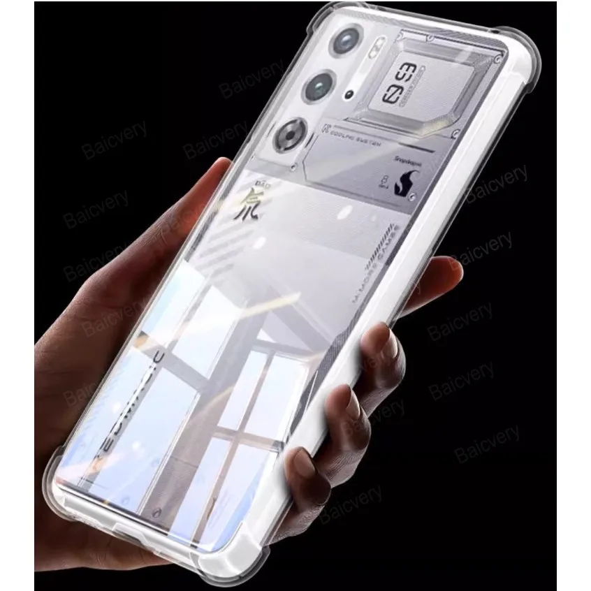 For ZTE Nubia Red Magic 9 Pro NX769J 9S Pro Plus Phone Bumper Capas Clear Transparent Soft TPU Anti-Drop Cover