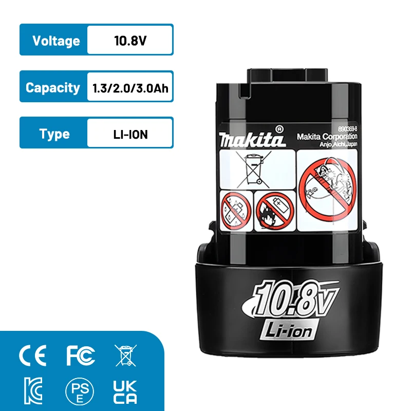 100% original Makita 10.8V battery BL1013 BL1020 BL1030 power tool lithium-ion battery replacement LCT203W TD090D DF030D tool