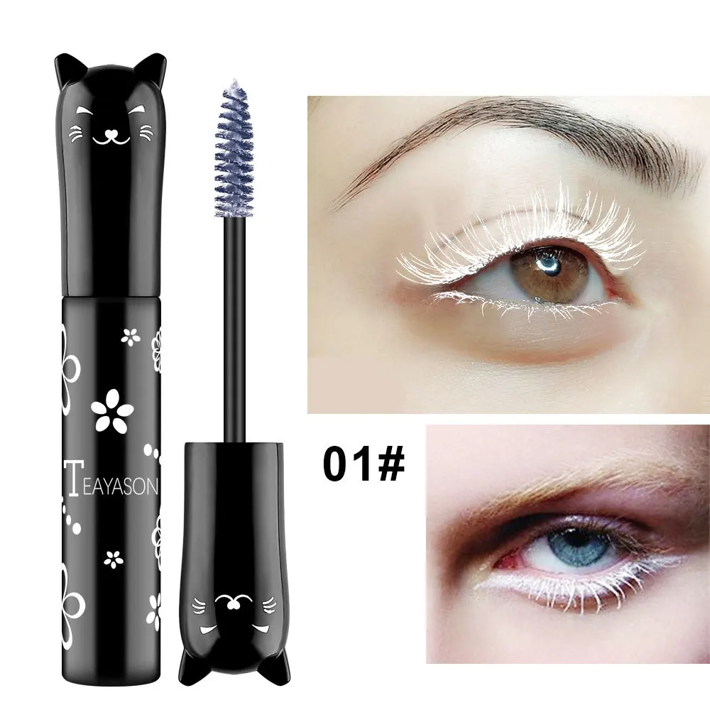 

6 Color Mascara Thick Curl Waterproof Natural Eyelash Lasting Blue White Pink Black Eye Makeup Non-Clumping Mascara Cosmetics