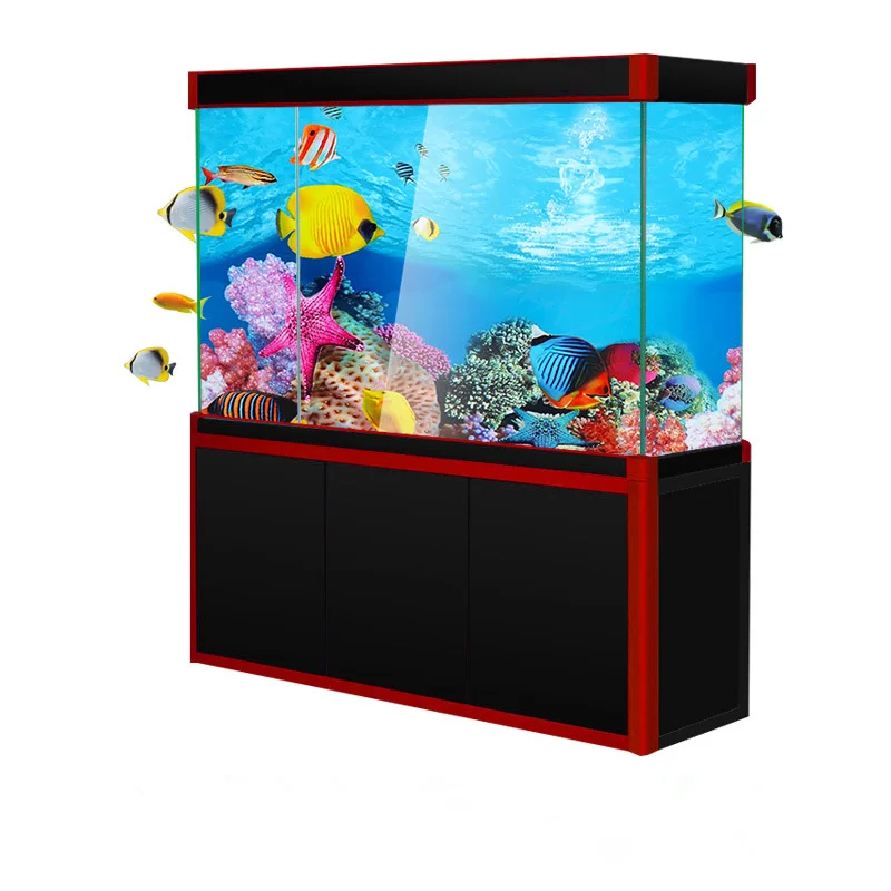 Aquarium Landscape Sticker Poster Fish Tank 3D Background Sticker Double-sided Ocean Sea Plants Aquarium Decor Accessories