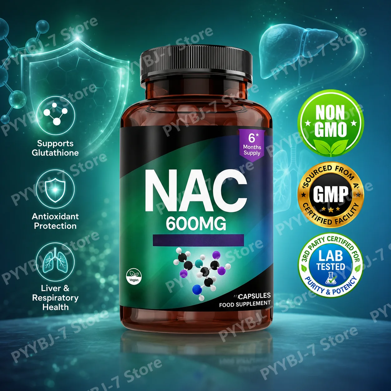 Nac N Acetyl Cysteine - NAC 600mg Kapseln Antioxidans Unterstützung für