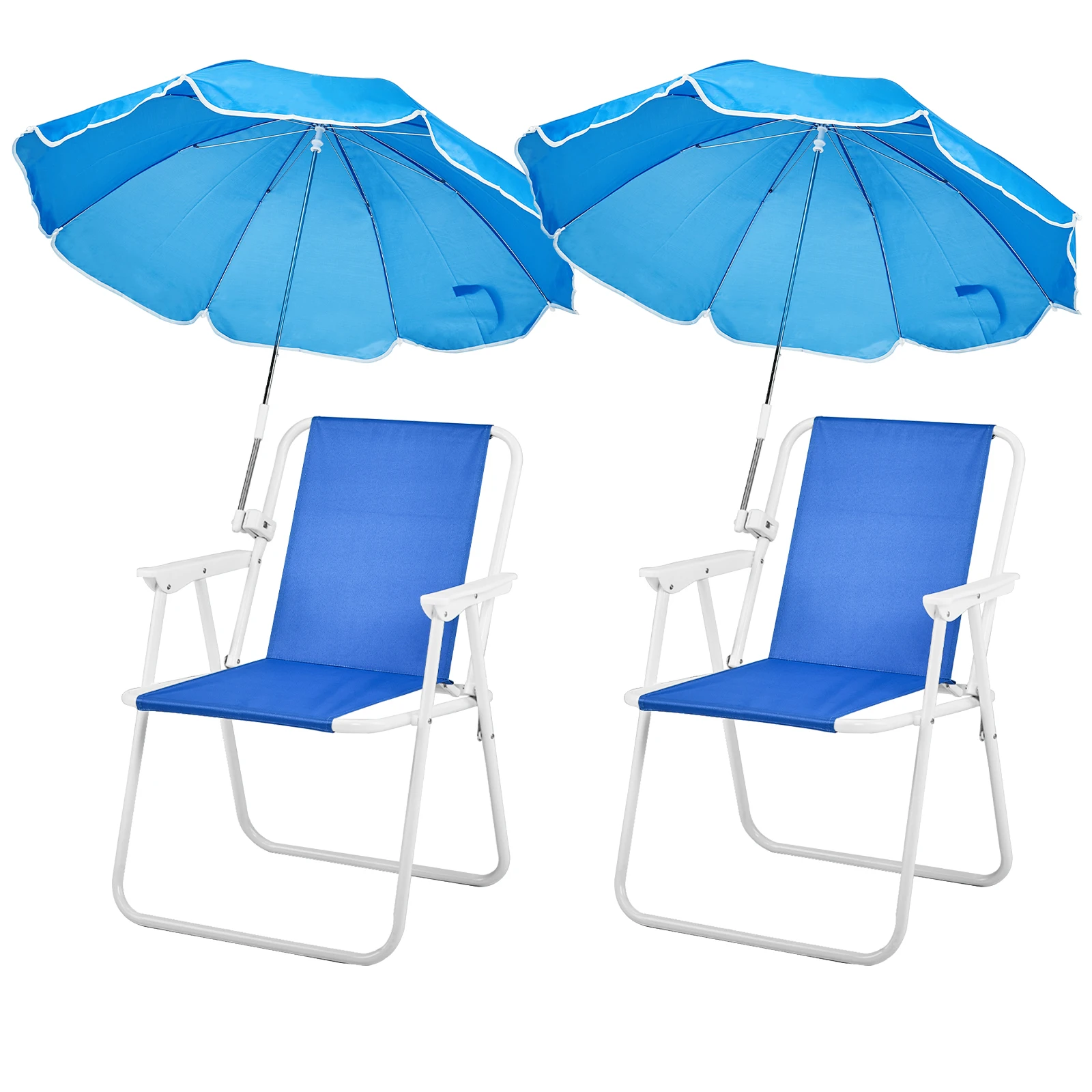

Lightweight Portable Folding Beach Chair with Umbrella with 265lbs Capacity for Camping Travel Picnic Concert Outdoor Activities