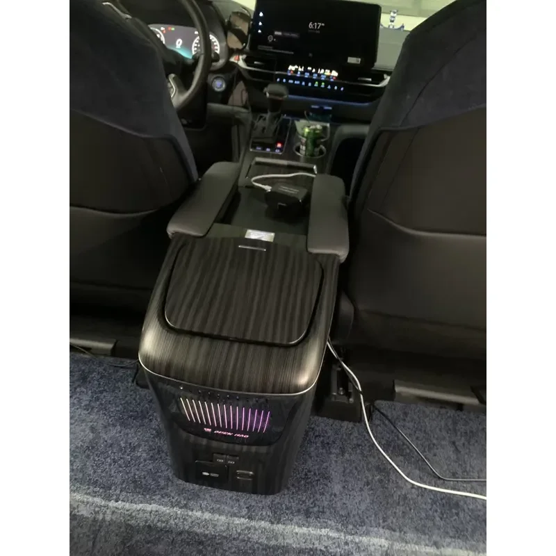 Senagrevia Newly Upgraded Plastic Car Armrest Box Snow Melting Function Front Position Cup Holder Modified for Sienna