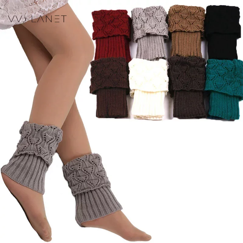 Woman Thigh High Warm flanging Christmas Gifts Knit Knitted Knee Socks Winter Leg Warmers for Women Fashion Gaiters Boot Cuffs