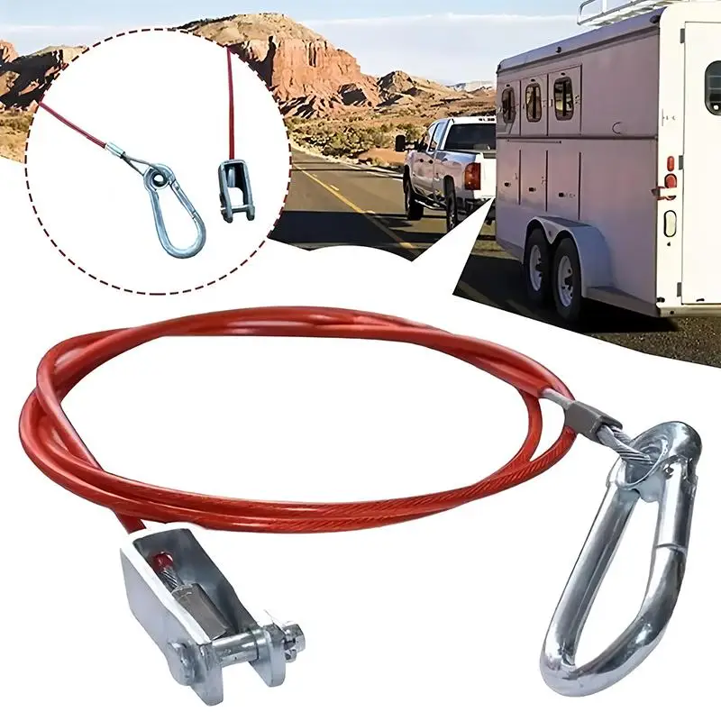 1Pcs Car Trailer Safety Rope Trailer Breakaway Safety Cable With Clevis End For Caravans Horseboxes Trailer Tents Accessories