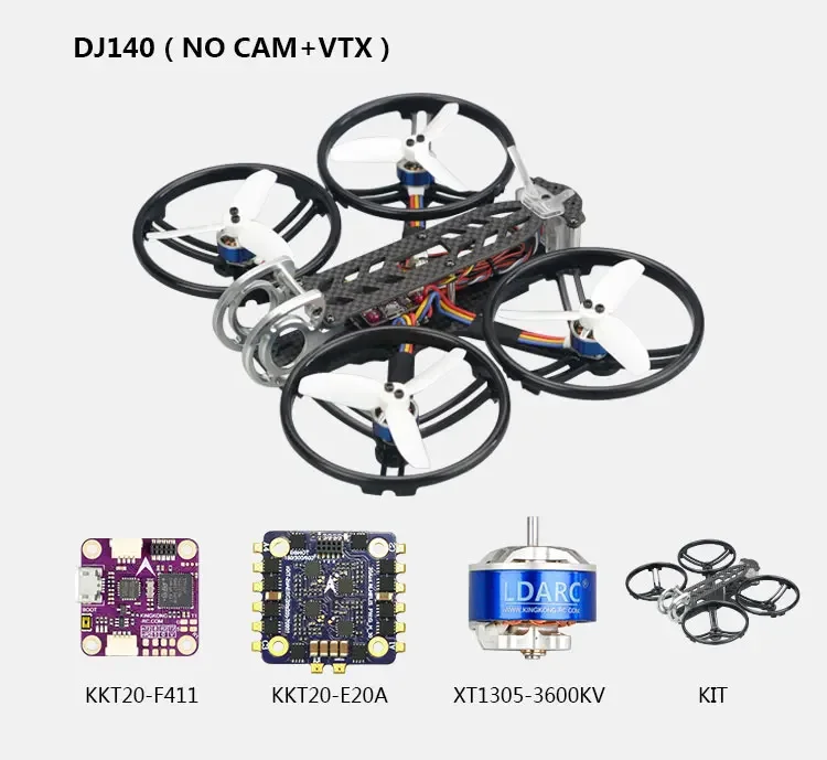 LDARC DJ140 PNP 2,8 pollici F411 20A XT1305 4S Cinewhoop FPV Racing freestyle | Quadricottero cinematografico 4S FPV digitale / RunCam 4K