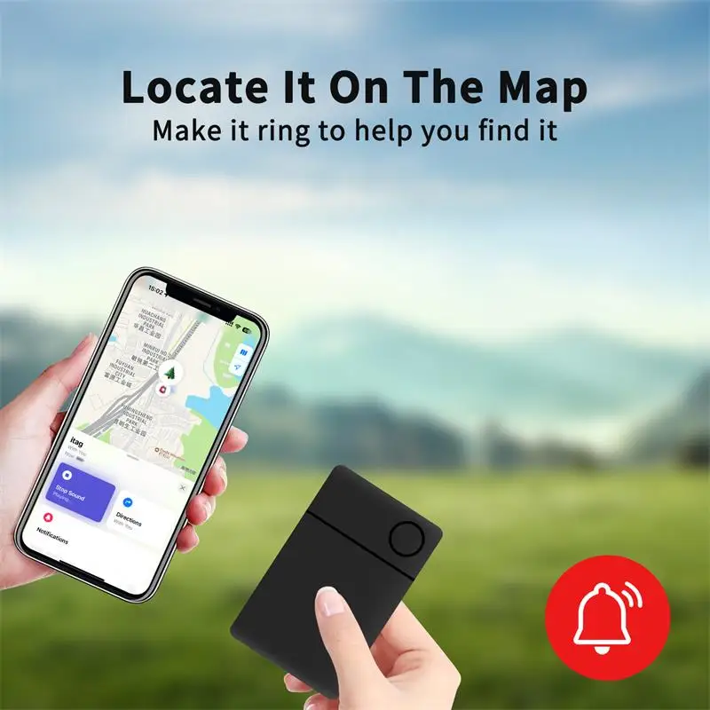 For Apple Find My Smart Air Card Finder GPS Tracker Bluetooth Locator IPX6 Chargeable Ultrathin Smart Tag Wallet Bag For Iphone