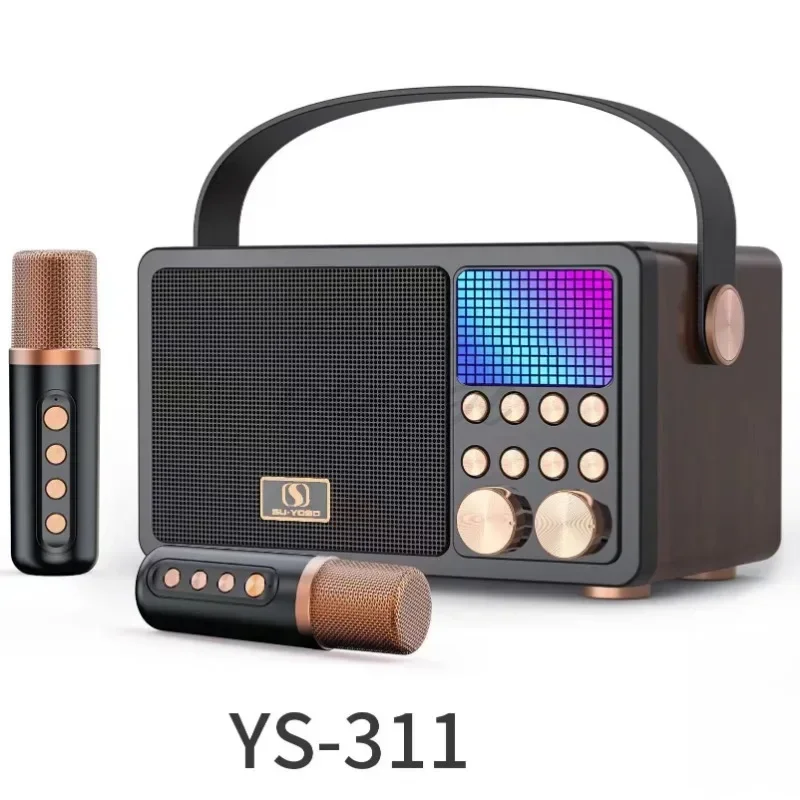 YS311 Karaoke Set KTV Speaker Wireless Bluetooth RGB Dual Microphone Audio Microphone Integrated Machine