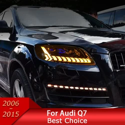Car Lights for Audi Q7 2006-2015 SQ7 LED Auto Headlight Assembly Upgrade RS Q8 Style Design Bifocal Lens Exterior Accessories