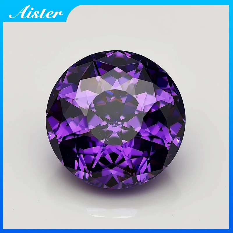 New 5A Violet Color Round Astral Cut Cubic Zirconia Gemstones for Jewelry Making