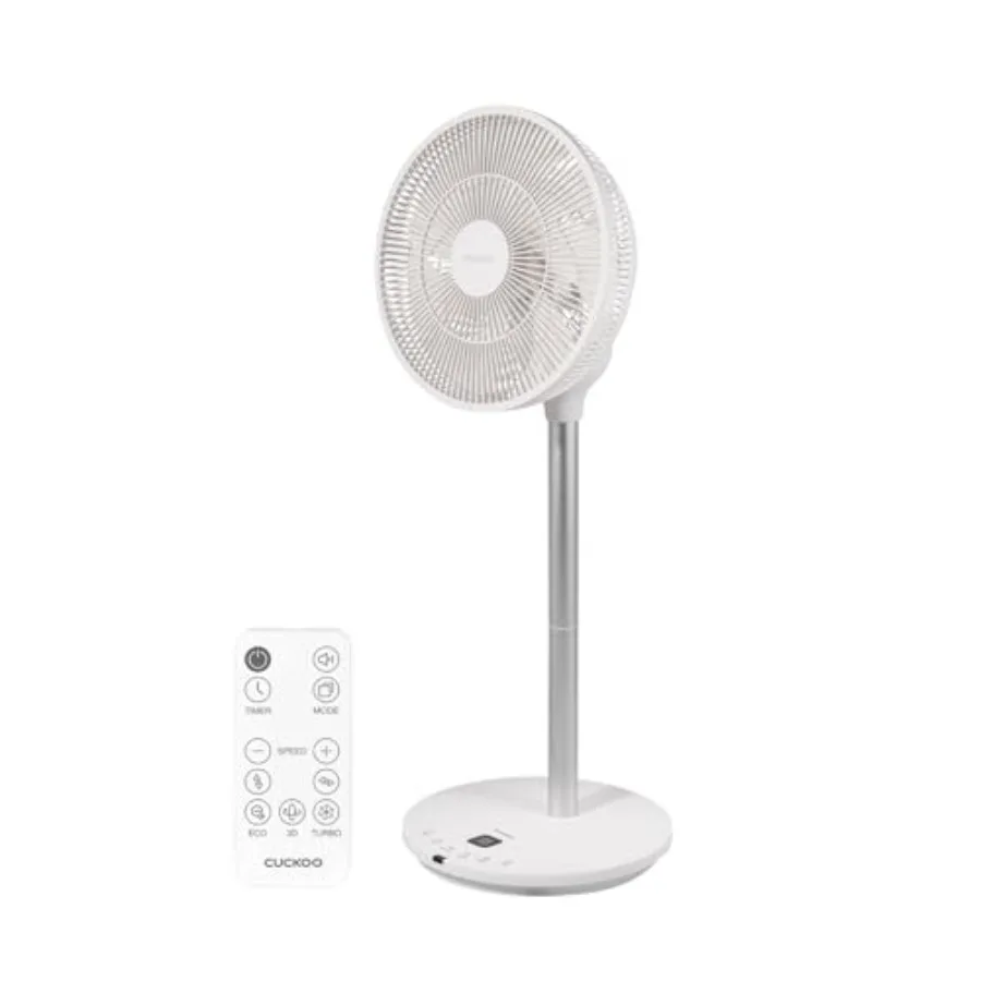 

Oscillating fan for bedroom: white pedestal floor fan with BLDC motor, 12 speeds, 4 wind modes, adjustable height, remote contr