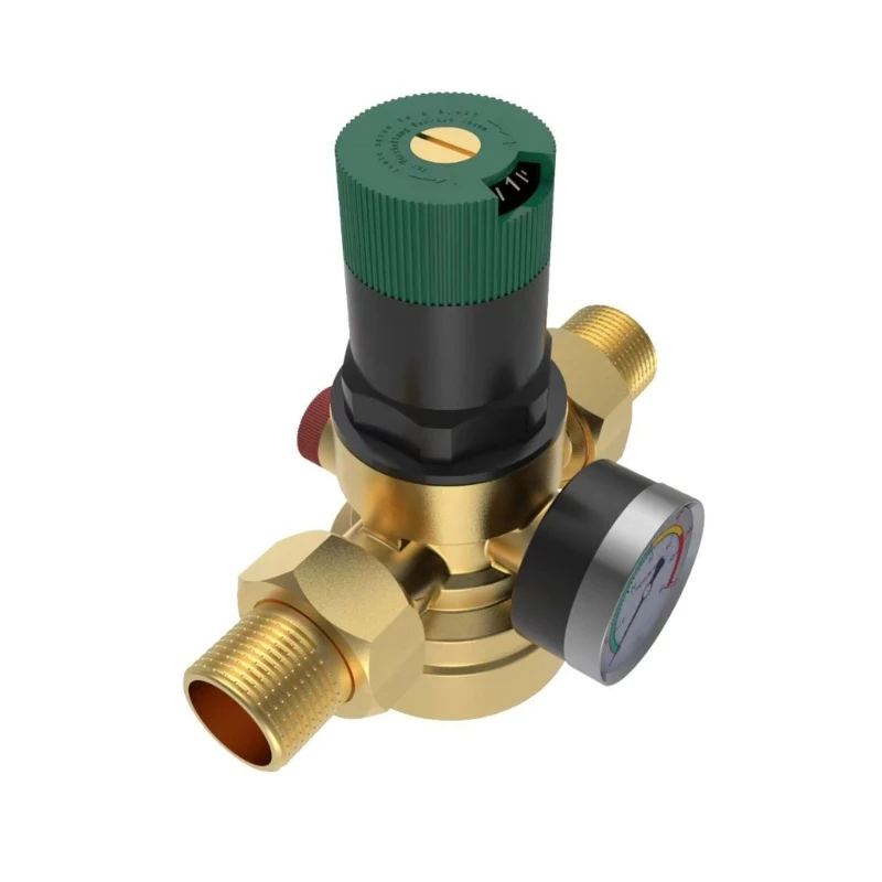 Adjustable Water Control Pressure Regulator Water Pressure Regulator DN15 G1/2 Pressure Reducing with Gauge