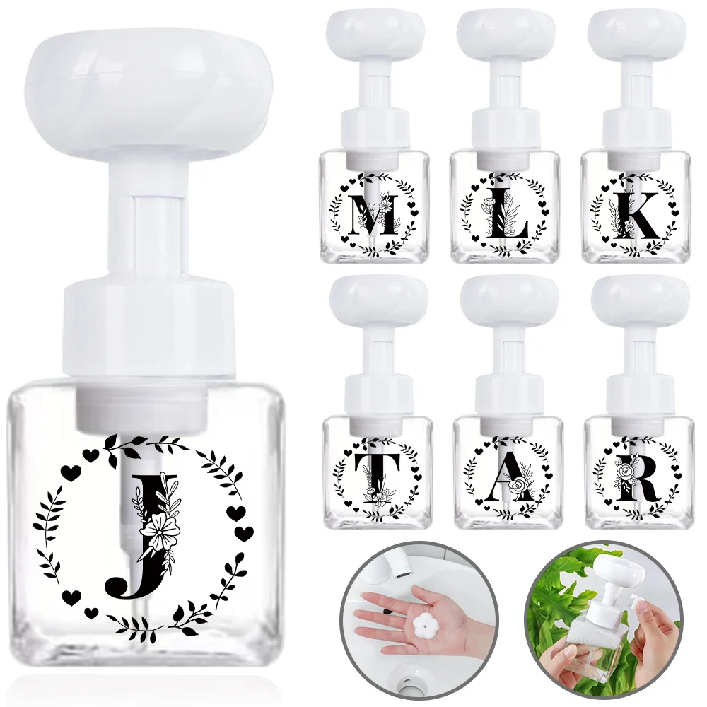 

Four Party Foam Bottle Pressing Countertop Soap Organzier Portable Refillable Lotion Container For Travel Garland Letter Pattern
