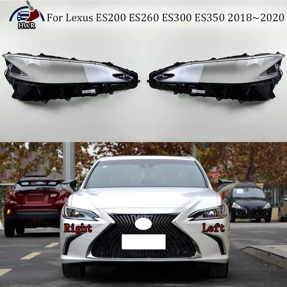 

Передний стеклянный абажур для Lexus ES200 ES260 ES300 ES350 2018 2019 2020, крышка автомобильной фары, прозрачная линза из плексигласа