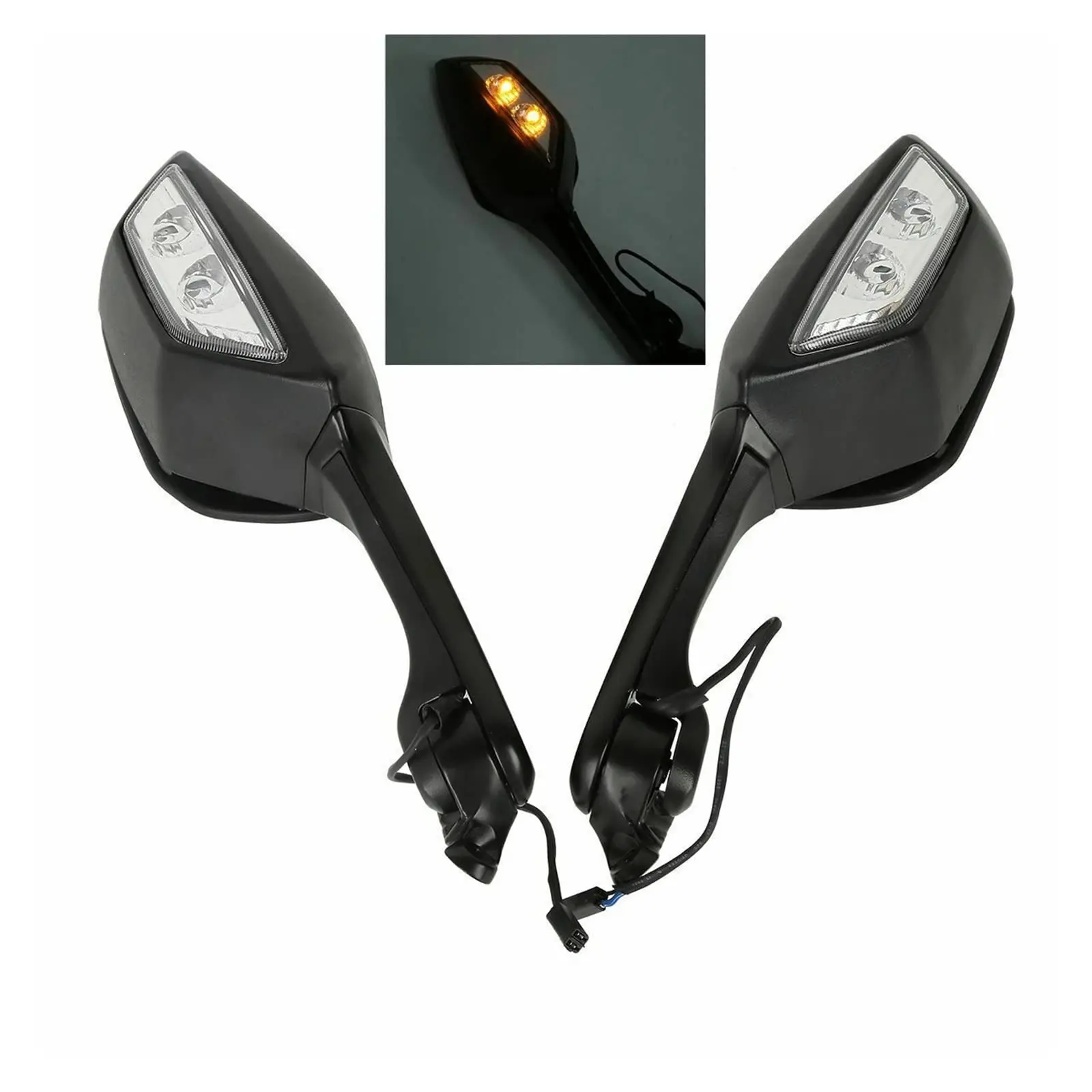 Motorcycle LED Rearview Mirror with LED Lights Side Mirrors for Kawasaki Ninja ZX 10R ZX-10R 2011-2015 2016-2020 H2 2014-2015