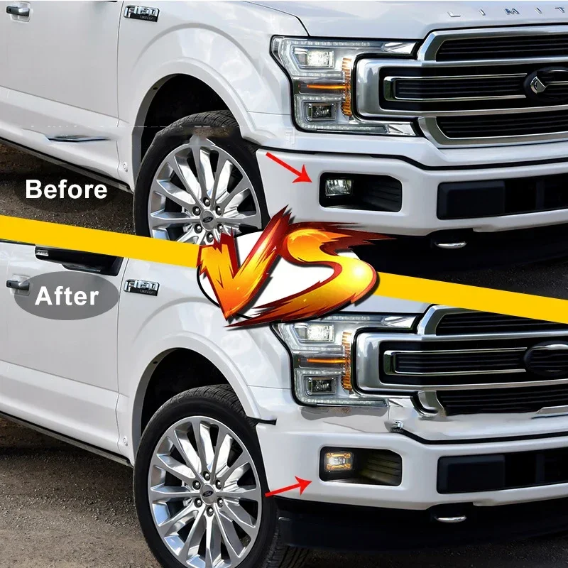 Fog Light Assembly Fit For Ford F150 2015 2016 2017 2018 2019 2020 A Pair of LED Fog Lights Turn Signal LED Daytime Running Lamp