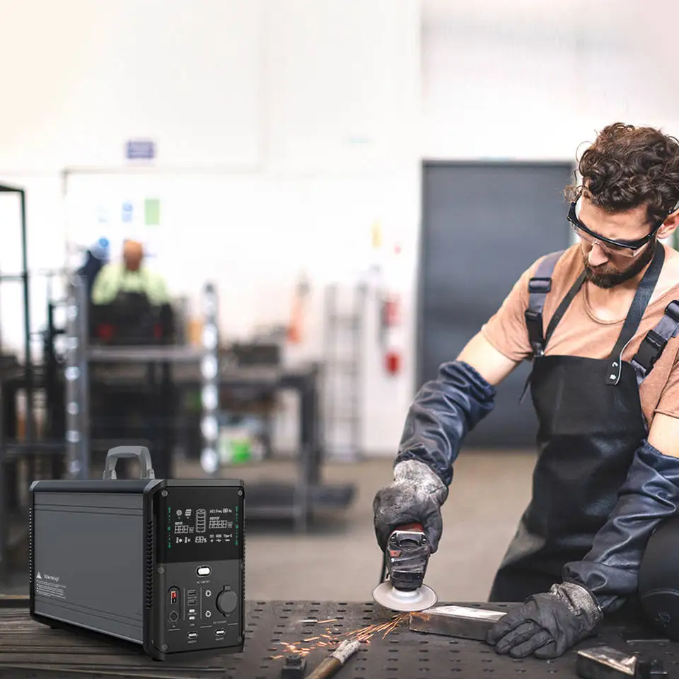 محطة طاقة محمولة بتصميم جديد لعام 2024 بقدرة 1500 وات، مولد LiFePO4 خارجي عالي الجودة مع طاقة مخرج 10 وات #3