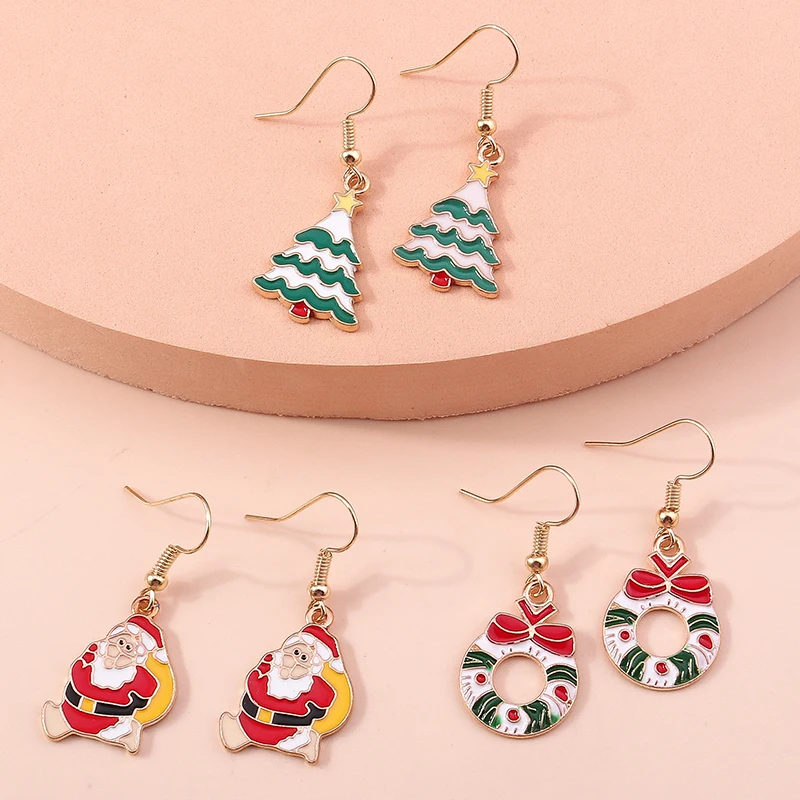 Modische Weihnachts-Ohrringe für Damen, Weihnachtsbaum-Hängeohrringe, Mädchen-Neujahrsfest-Schmuck, Geschenke – Detail 20