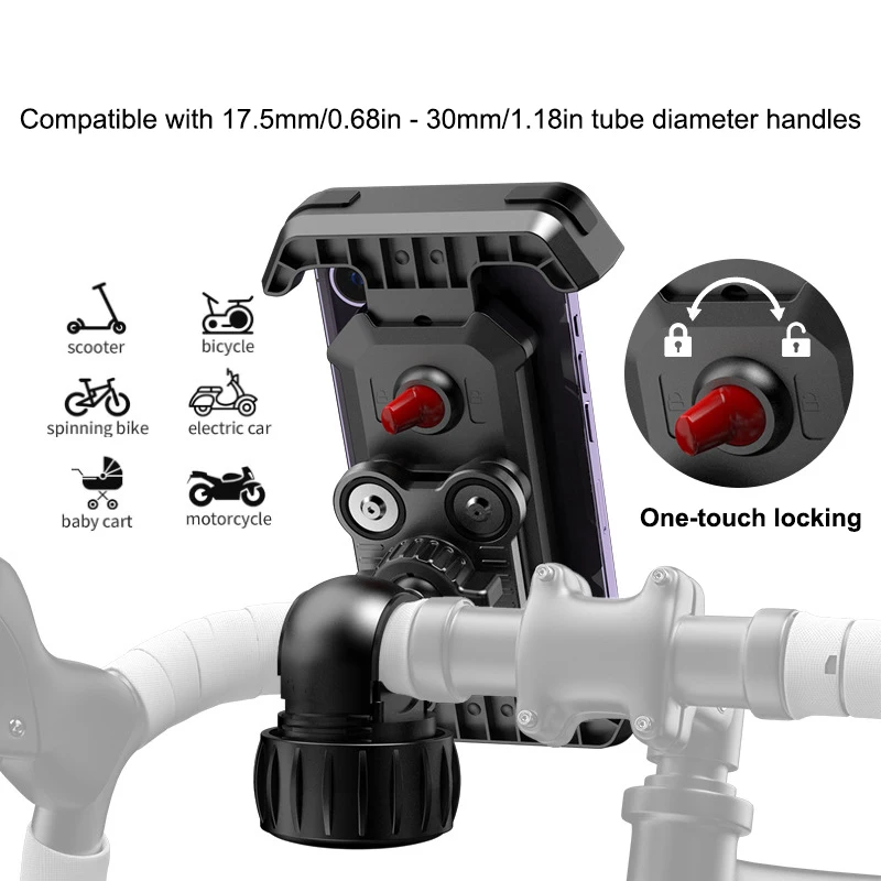 Anti-Shake Motorrad-Handyhalterung 2026 – Lenkerhalterung für iPhone/Samsung, Universell passend für Fahrrad & Roller – Detail 12