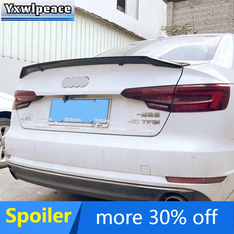 

For Audi New A4 B9 2017 2018 2019 2020 2021 2022 ABS Plastic Primer Color R Style Rear Trunk Lip Spoiler Body Kit Accessories